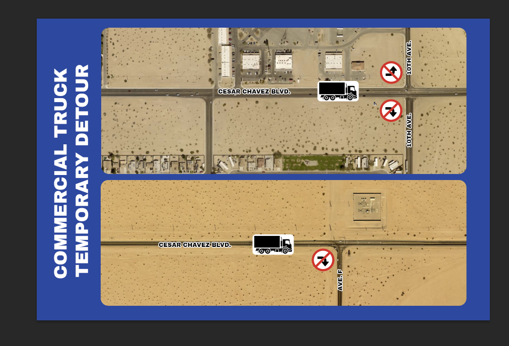 commerical truck traffic temporary detour